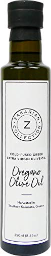 Zakarian: Cold-Pressed Extra Virgin Oregano Olive Oil - Made from Greek Olives and Oregano - 250 ml - Ultra-Premium, Low Acidity - Best Served with Bread, Pasta, Salads, Seafood and More