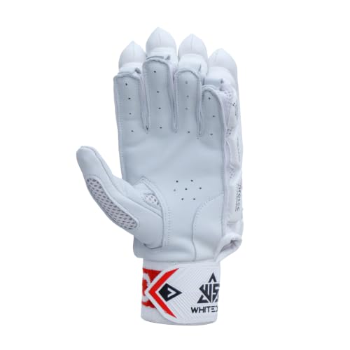 Image of Whitedot Winged Cricket Batting Gloves||Suitable for Youth|Medium Left Hand||White