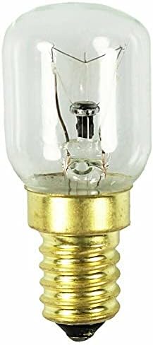 MNJKL 2X Oven Lamp Up to 300 Degrees, Clear, Stove Light Bulb 25W, E14, SES, 230V