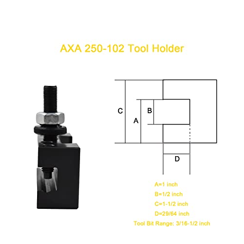 wflnhb 5pcs 2 quick change tool post boring turning holder 250-102 axa tool holder