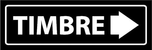 Doorbell, arrow pointing right, black informational sign SP018-1mm flexible Plastic sign (150mm x 50mm)