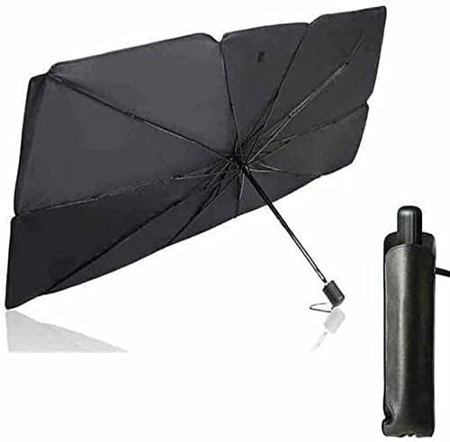 Car Windshield Sun Shade Umbrella, Foldable Car Umbrella Sunshade Cover Protect Vehicle from UV Sun, Easy to Store and Use, Keeps Vehicle Cool, Fit Most Vehicle (57 x 31 inches)