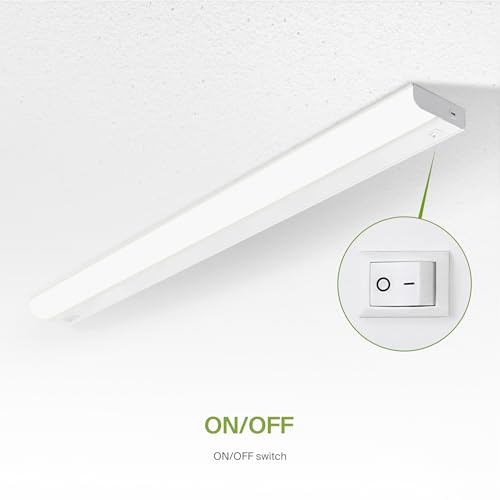 Image of ASD LED Under Cabinet Lighting Hardwired, 40 Inch 20W 2700K-5000K Selectable, 1814LM, CRI90+, Direct Wire Linkable Under Counter Lights for Kitchen, Dimmable Under Cabinet Lights, White, UL Certified