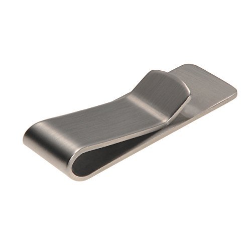 Arpoador Hombres de acero inoxidable bolsillo efectivo dinero abrazadera Clip titular de la cartera de tarjeta de Crédito diseño de grosor (dinero clip)