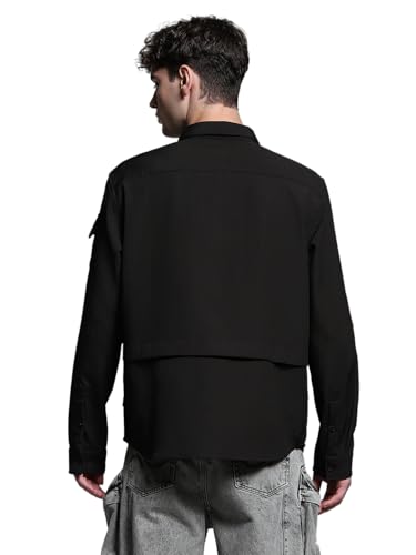 Image of Jack & Jones Men Polyester Opaque Regular Fit Casual Shacket Shirt