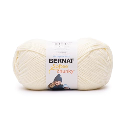 Bernat Softee Chunky BB Natural Yarn - 1 Pack of 14oz/400g - Acrylic - #6 Super Bulky - 431 Yards - Knitting/Crochet