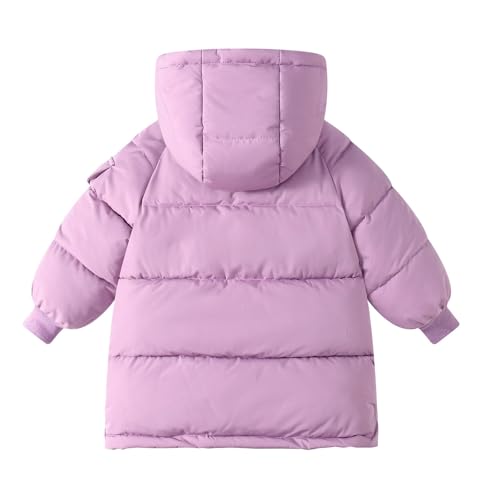 Boys Girls Knee Length Puffer Coat Zip up Hooded Thick Outwear Lightweight Windproof Quilted Down Jacket with Pocket2