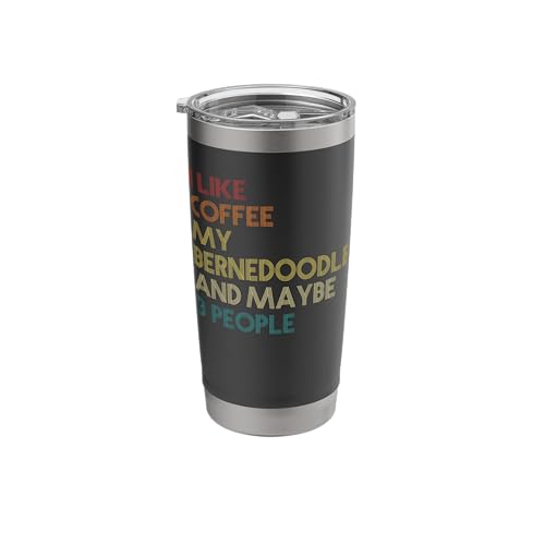 Bernedoodle Dog Owner Coffee Lovers Quote Vintage Retro Stainless Steel Insulated Tumbler