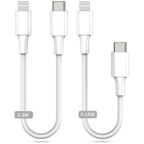 Amoner USB C Lightning Cable 30CM+15CM MFi Certified 2Pack Short iPhone PD Fast Charger Lead Compatible with iPhone 14/13/12/11/XS/XR/X/8/8 Plus/7/6, iPad/Air/mini Cover