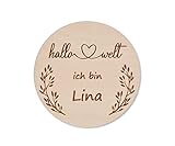 Meilenstein Hallo Welt | Holzschild | Kinderzimmer | Babyzimmer |Babygeschenk Geburt | Personalisiert | Geschenk zur Geburt |