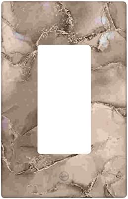 Marble Brown Light Switch Cover Single Rocker Decorative Wall Plate Outlet Covers Bathroom Bedroom Kitchen Electrical Accessories