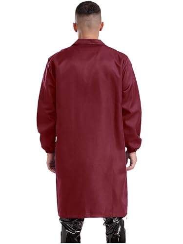 Image of FEESHOW Men Women Work Coat Dustproof Jacket Resistant Blouse Long Sleeve Top Factory Lab Coat