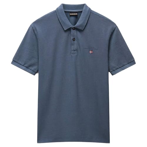 Polo homme Napapijri manches courtes gris en coton piqué chic