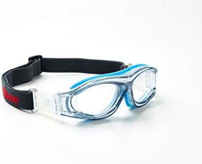 Freebee Unisex Kids Sports Safety Glasses Protective Goggles for basketball soccer (transparent blue)