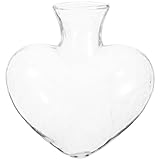 Cabilock Heart Shaped Glass Vase Clear Crystal Hydroponic Planter Glass Flower Pots Terrarium Flower Arrangement Planter Wishing Bottle for Home Garden Wedding Decoration