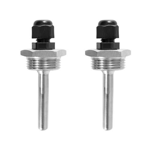 2 Piezas Thermowell 8×50 mm Manguito de Inmersión 1/2 acero Inoxidable Rosca para Sensor de Temperatura,Manguitos de Buceo,Tubo Protector para Sensor de Temperatura,Tubos de Protección