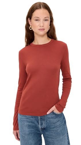 Vince Women's Essential Crew Tee, Tuscan Red, XXS at Amazon