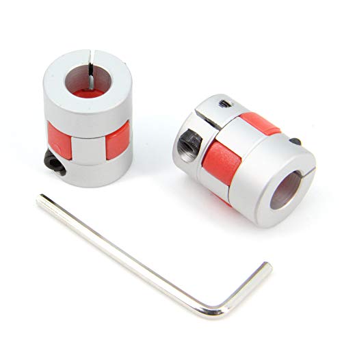 Zeberoxyz 2 STÜCKE 10mm bis 10mm Aluminium Plum Flexible Wellenkupplung Durchmesser 20mm Länge 25mm Stecker Flexible Kupplung für 3D-Drucker CNC-Maschine und Servo-Schrittmotor (10x10mm)