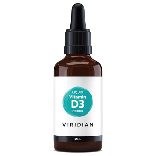 Viridian - Liquid Vitamin D3 2000IU - 50ml | Bone, Muscle & Immune Health | Plant-Based Lichen Source | Vegan D3 Drops, Orange Flavour | Vegan & Kosher | Nutritionist Formulated
