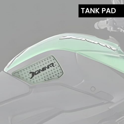 Image of Silicone Tank Pads for Dominar Motorbike | Premium Tank Protection Pads | Anti-Slip and Scratch-Resistant Design |Stylish and Durable | Dominar 250 & 400(Pack of 2) (Silver)