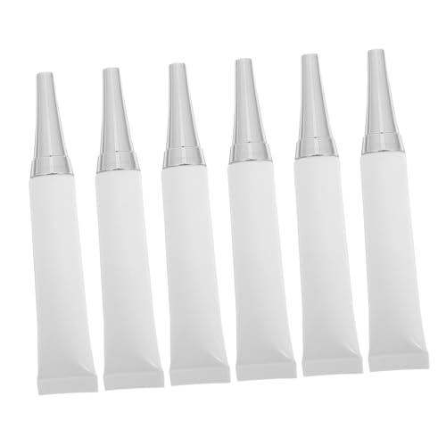 IWOWHERO Tubos Cosméticos Rellenables Exprimibles 6 Piezas 15 Ml Plástico Blanco Para Crema De Ojos y Loción Viaje Tapa Segura