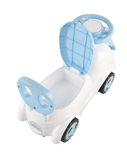 Image of JoyRide Ride on & Car for Kids with Music & Horn Steering, Push Car for Baby with Backrest,Under Seat Storage & Big Wheels, Ride on for Kids 1 to 3 Years Upto 25 Kgs (Rabbit, Blue)