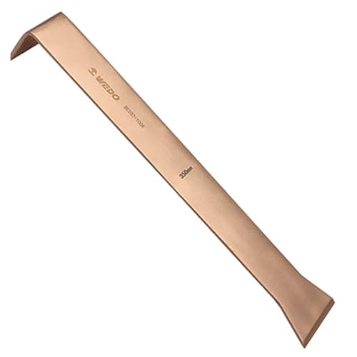 WEDO Non-Sparking Pry Bar Scraper, Flat Pry Bar, Remove Residue from Steel, Wall Cleaning Hand Tool, Beryllium Copper, Non-magnetic,Length 300mm, Corrosion Resistant, BAM & FM Certificate