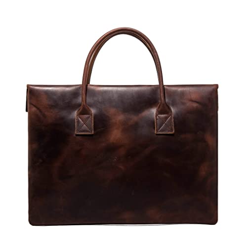 Handmade Men's Handbags Japanese And Korean Leather Handbags Business Cattle Leisure Briefcase3