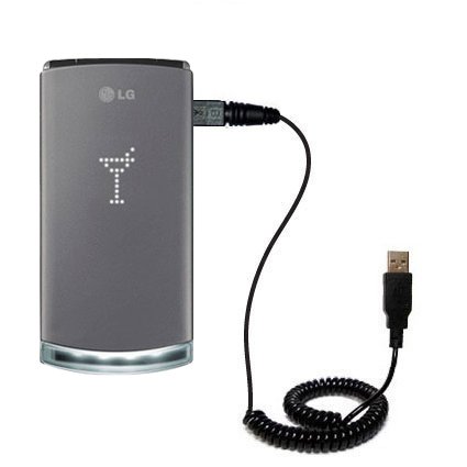 USB Charging Data Coiled Cable for The LG Lollipop GD580 Will Charge and Data sync with one Unique TipExchange Enabled Cable