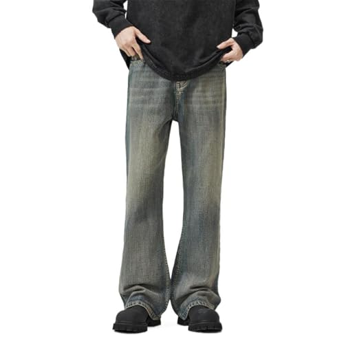 Men's Jeans Summer Vintage Striped Denim Pants Casual Loose Trousers