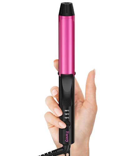 FARERY Mini Fer à Friser, Fer a Boucler 25 mm Pour Cheveux Courts avec 3 Température Réglables, Céramique Mini Boucleur a Cheveux Infusion de Kératine &...