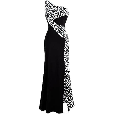 Angel-fashions One Shoulder Zebra Evening Dress Cover