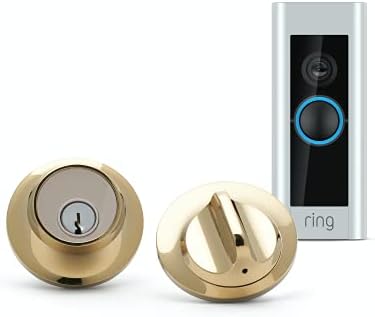 Level Lock - Touch Edition with Ring Video Doorbell Pro. Answer and Unlock Your Door from Anywhere. Polished Brass
