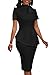 Church Dress for Women Fashion Peplum Bodycon Short Sleeve Work Dresses Bow Club Ruffle Pencil Formal Cocktail Dress Black XX-Large