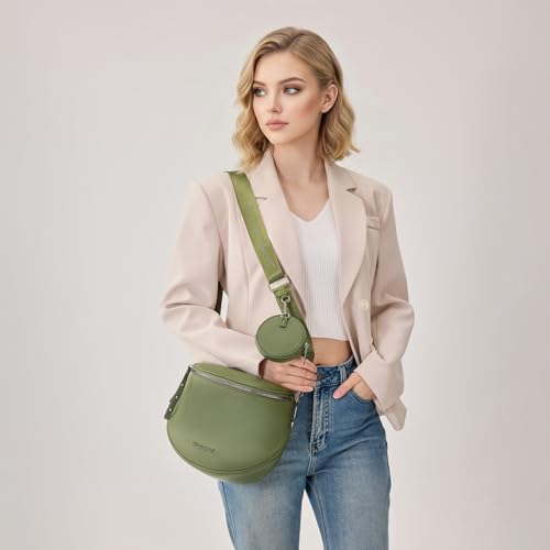 Image of Montana West Crossbody Bag for Women, Large Bum Bag Purse Soft Vegan Leather Travel Fanny Pack with Coin Purse