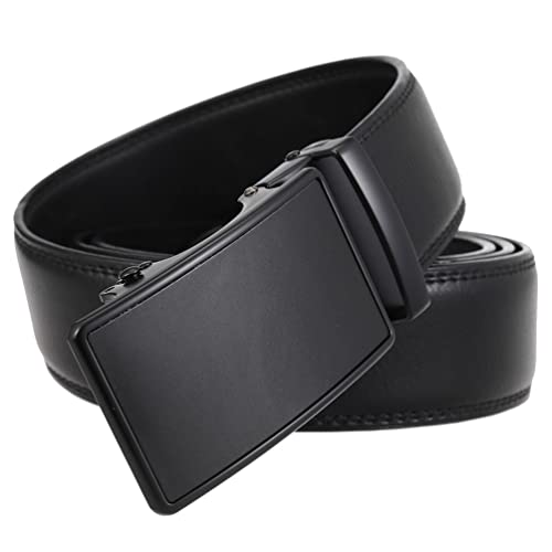 Lavencious Men's Genuine Leather Dress Ratchet Slide Casual Belt, Cut to Fit Waist Size up to 45 inches