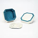 MOTTKEE Caja de pulseras, cajas de joyería de brocado suave para propuesta, compromiso, boda, ceremonia, cumpleaños, pulsera octogonal, caja de regalo con tapa desmontable (blanco)