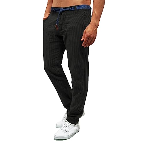 Mens Pinstripe Casual Pants Stretch Slim Fit Dress Trousers Skinny Plus Size Fashion Trend Suit Pants3