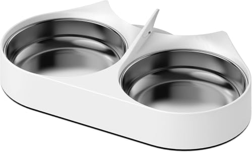 Image of PETLIBRO Pet Food Splitter with Stainless Steel Bowls, Automatic Cat Feeder Bowls for Two Cats or Dogs, Suitable for PETLIBRO Automatic Cat Feeder PLAF005, PLAF006, PLAF103, PLAF203, White