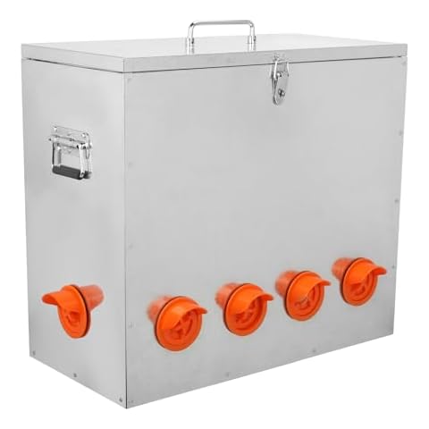 Sidasu 10 Port Chicken Feeder with Top Lid and Handle-Feeder Chicken Feeders No Waste Feeder for Chickens Large Capacity Trough 110lbs Poultry Feeder Cover