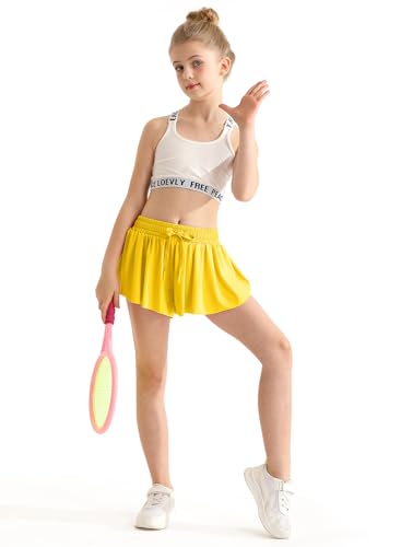 EQSJIU Girls Butterfly Shorts with Spandex Liner Preppy Flowy Athletic Shorts Skirts for Sports, Running, Dance, Cheerleading3