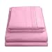 1800 Thread Count Sheet Set - Soft Egyptian Quality Brushed Microfiber Hypoallergenic Sheets - Luxury Bedding Set with Flat Sheet, Fitted Sheet, 2 Pillow Cases, Queen, Pink