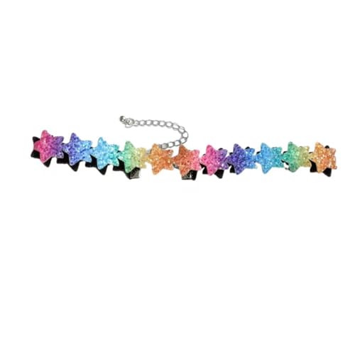 Collier ras-du-cou Y2K en argent avec pendentifs cœurs et papillons pour femme