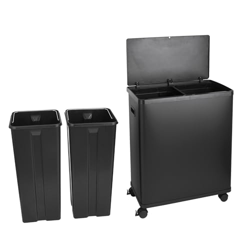 SVITA SR2X30 Sensormülleimer Abfalleimer Kücheneimer Mülltrennsystem 2 Fächer 60l freistehend automatisch inkl. Inneneimer Räder Schwarz – Bild 5