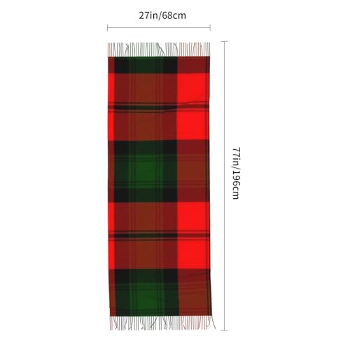 Clan Kerr Tartan Women's Winter Scarf - Extra long 71 inch plaid cashmere soft fringe scarf, lightweight and warm, suitable for all seasons 5