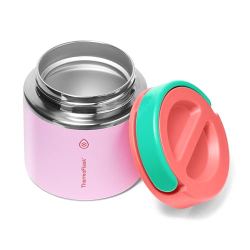 Image of ThermoFlask Insulated Food Jar with Leakproof Lid (20 oz, Spring Blossom) - Stainless Steel Food Containers for Hot & Cold Meals, Lunch, Soup & Snacks