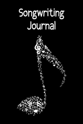 Songwriting Journal: Lined Paper & Music Manuscript Paper for Writing Lyrics & Composing Music| Blank Staff Paper Notebook, 8 Staves per Page | Music Journal | 6" x 9" | 120 Pages | Black Cover