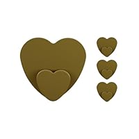 Qlirovix Self Adhesive Towel Hooks 4 Pack Pink Heart Shaped Wall Hooks, No Drill Stick on Hooks for Bathroom