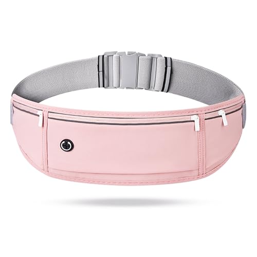 Riñonera Running Cinturon Running Mujer Hombre Porta Movil Running Viajes Accesorios Cinturon Correr Impermeable para Correr, Gimnasio, Viaje al Aire Libre (Rosa)