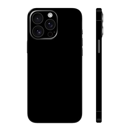 Skin Wrap Compatible with iPhone 15 Pro Max Vinyl Decal Sticker Cover Protective Film for Phone Back Camera Frame (Black)